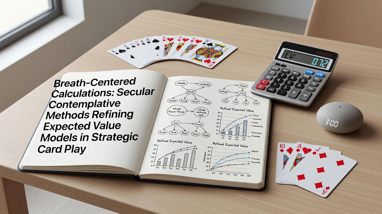 Illustration of breath-centered calculations integrating contemplative breathing with expected value modeling in card games