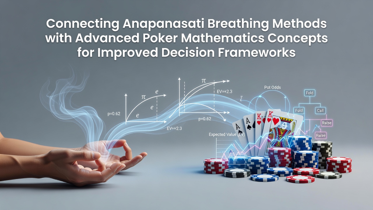Diagram showing breath cycles aligned with poker decision trees and probability calculations