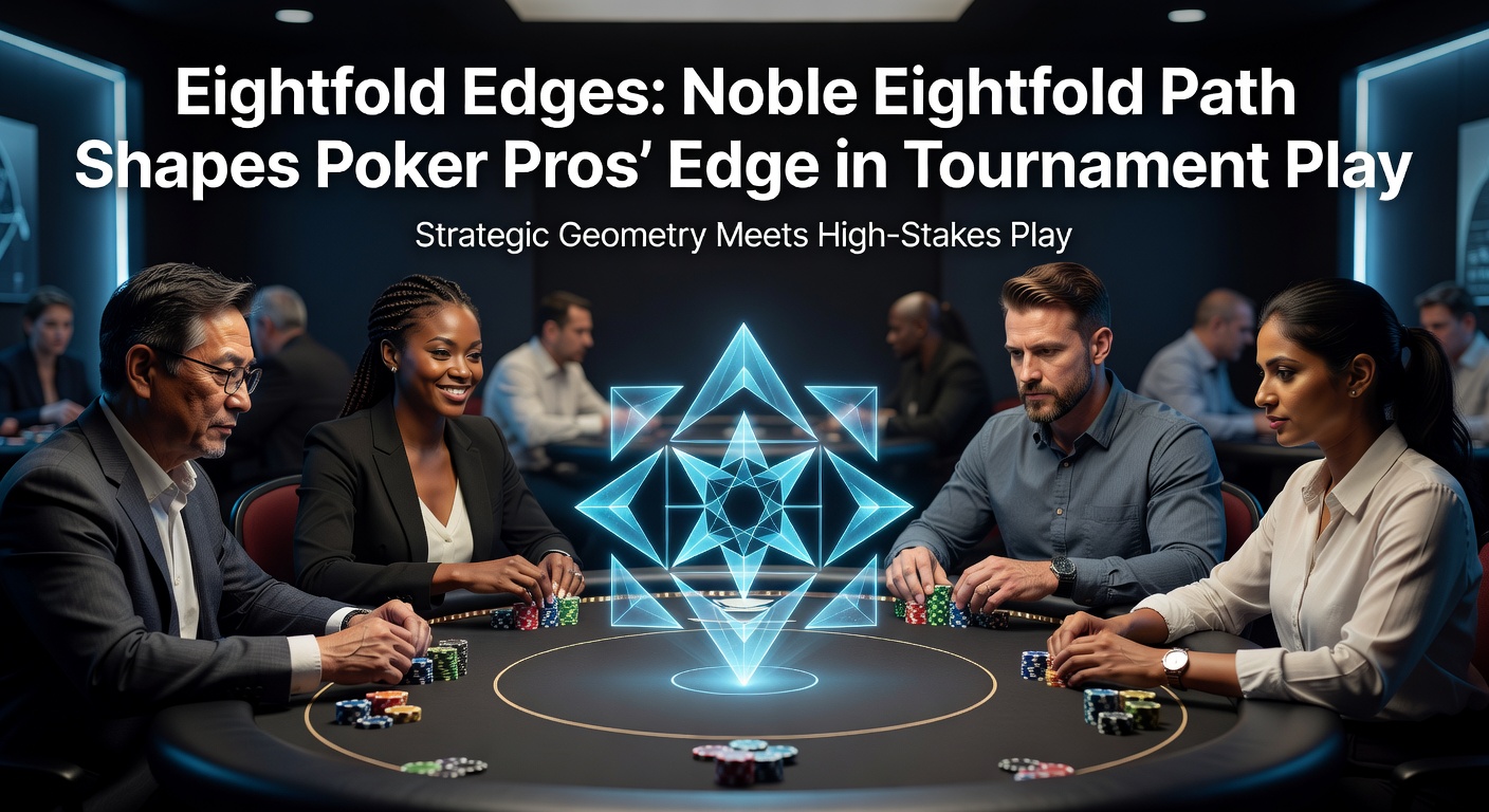 Poker pros at a tournament table practicing mindful breathing amid high-stakes action