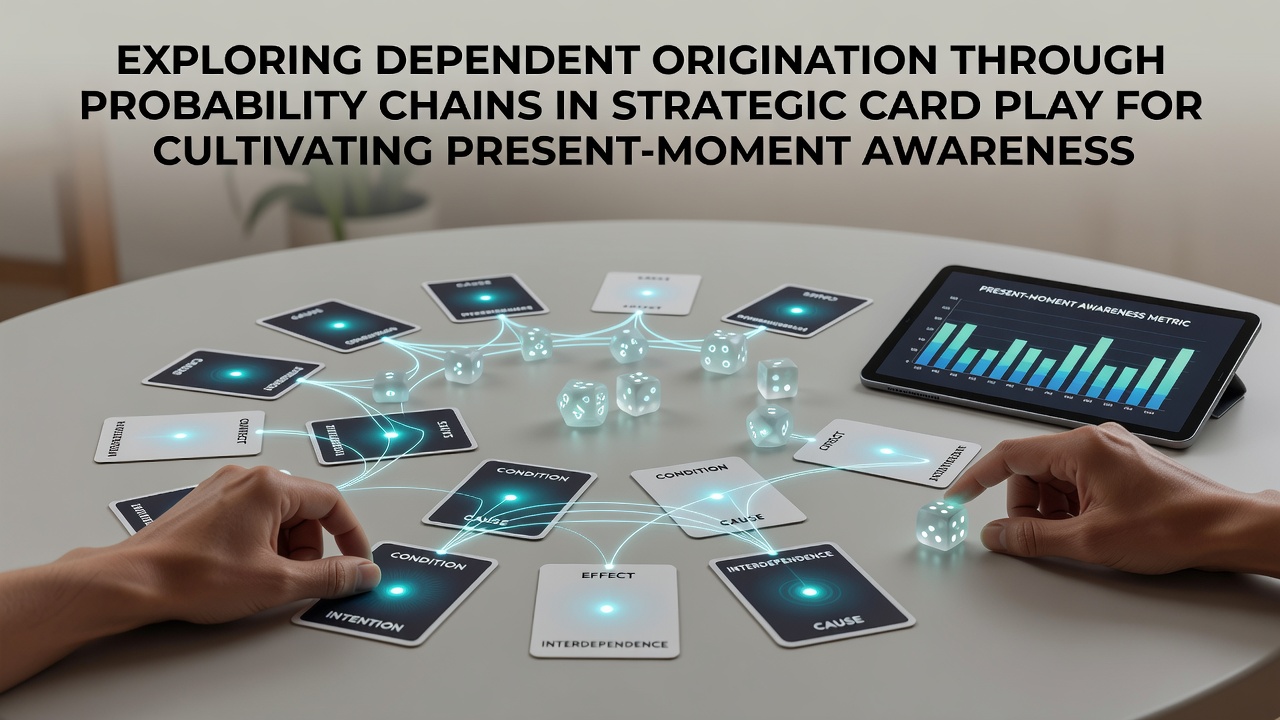 Strategic card play illustrating interconnected probability sequences and mindful decision points